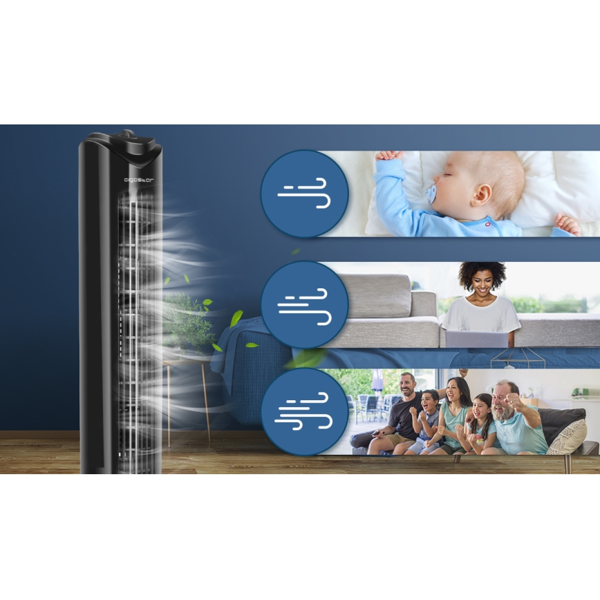 Aigostar - Toren ventilator 45W/230V zwart