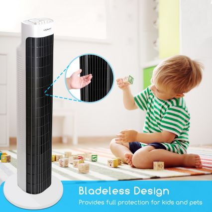 Aigostar - Toren ventilator 45W/230V zwart/wit