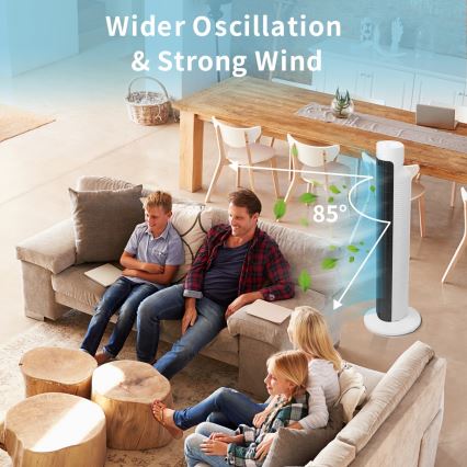 Aigostar - Toren ventilator 45W/230V zwart/wit