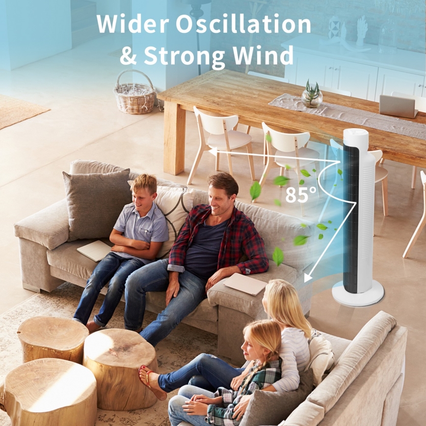 Aigostar - Toren ventilator 45W/230V zwart/wit