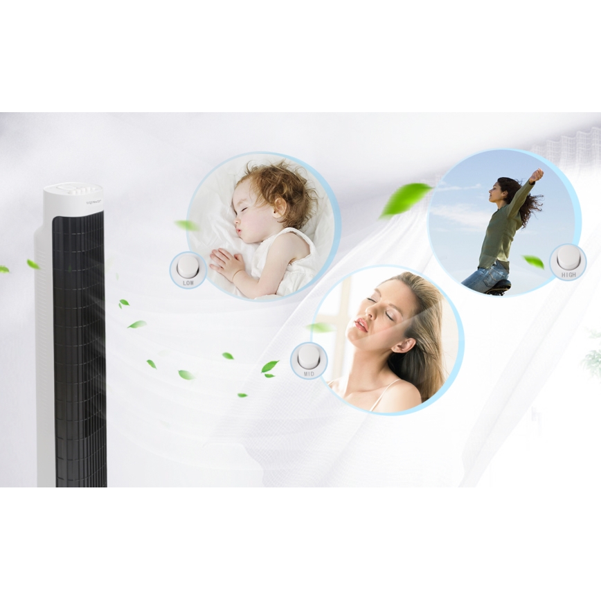 Aigostar - Toren ventilator 45W/230V zwart/wit