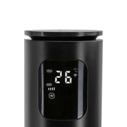 Aigostar - Toren ventilator 50W/230V zwart Wi-Fi + afstandsbediening