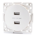 Aigostar - USB-voedingsstopcontact zonder afdekraam, 2x USB-A, wit