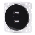 Aigostar - USB-wandcontactdoos zonder rand, 2x USB-A, zwart