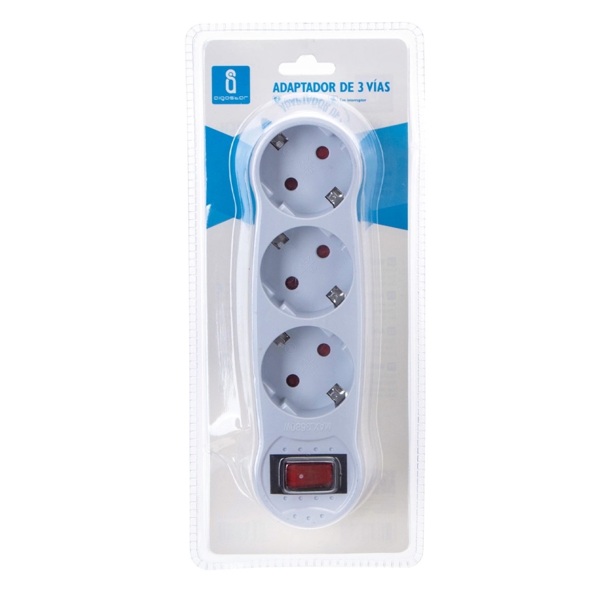 Aigostar - Stekkerdoos met schakelaar 3x16A/230V SCHUKO