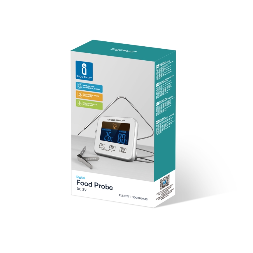 Aigostar - Vleesthermometer met LCD scherm 0-250 °C 2xAAA