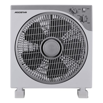 Aigostar - Vloerventilator 35W/230V Ø 30 cm wit/grijs