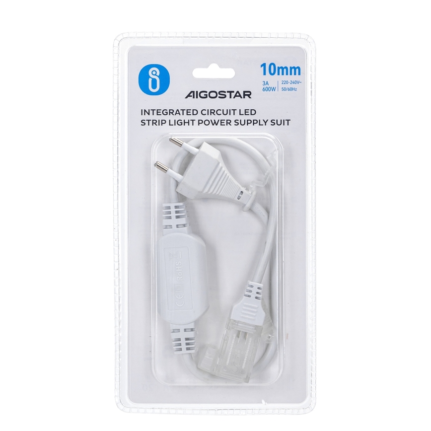 Aigostar - Voeding voor 10 mm LED-strips, 600W/230V, wit