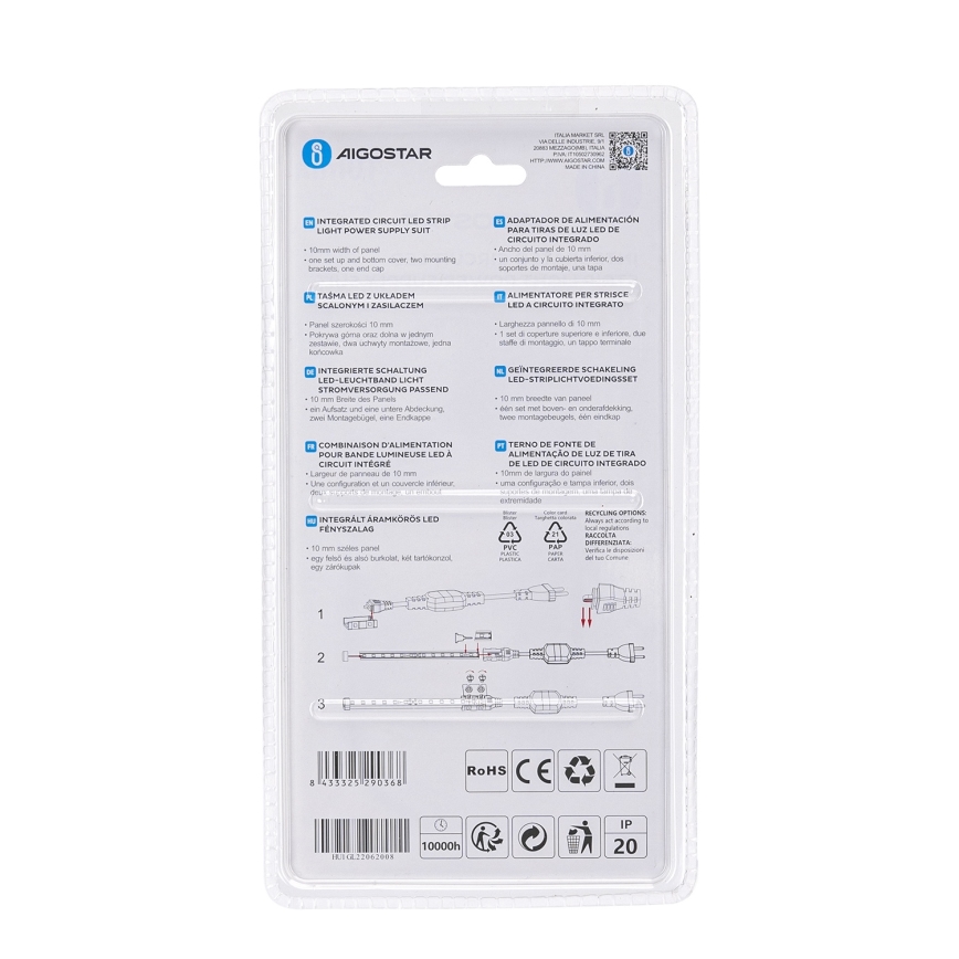 Aigostar - Voeding voor LED-strips 10 mm 600W/230V wit