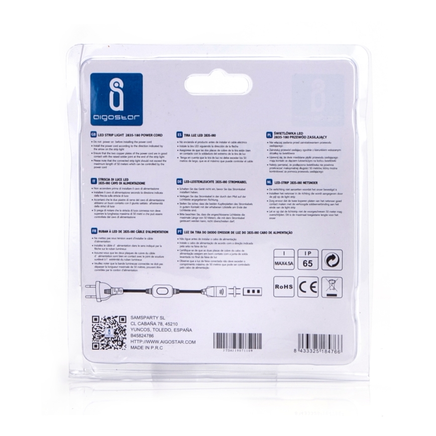 Aigostar - Voeding voor LED-strips 1000W/230V wit