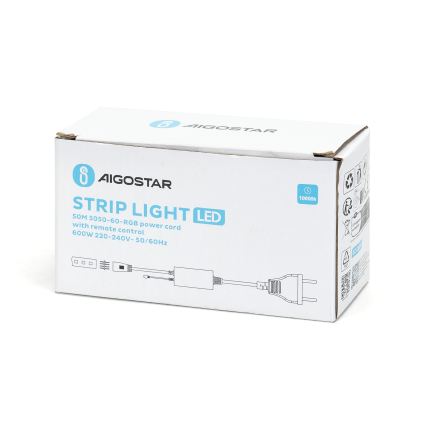Aigostar - Voedingskabel voor LED RGB-strip 1000W/230V met afstandsbediening