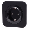 Aigostar - Wandcontactdoos met afdekraam SCHUKO 250V/16A zwart