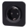 Aigostar - Wandcontactdoos met afdekraam SCHUKO 250V/16A zwart