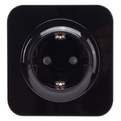 Aigostar - Wandcontactdoos met afdekraam SCHUKO 250V/16A zwart