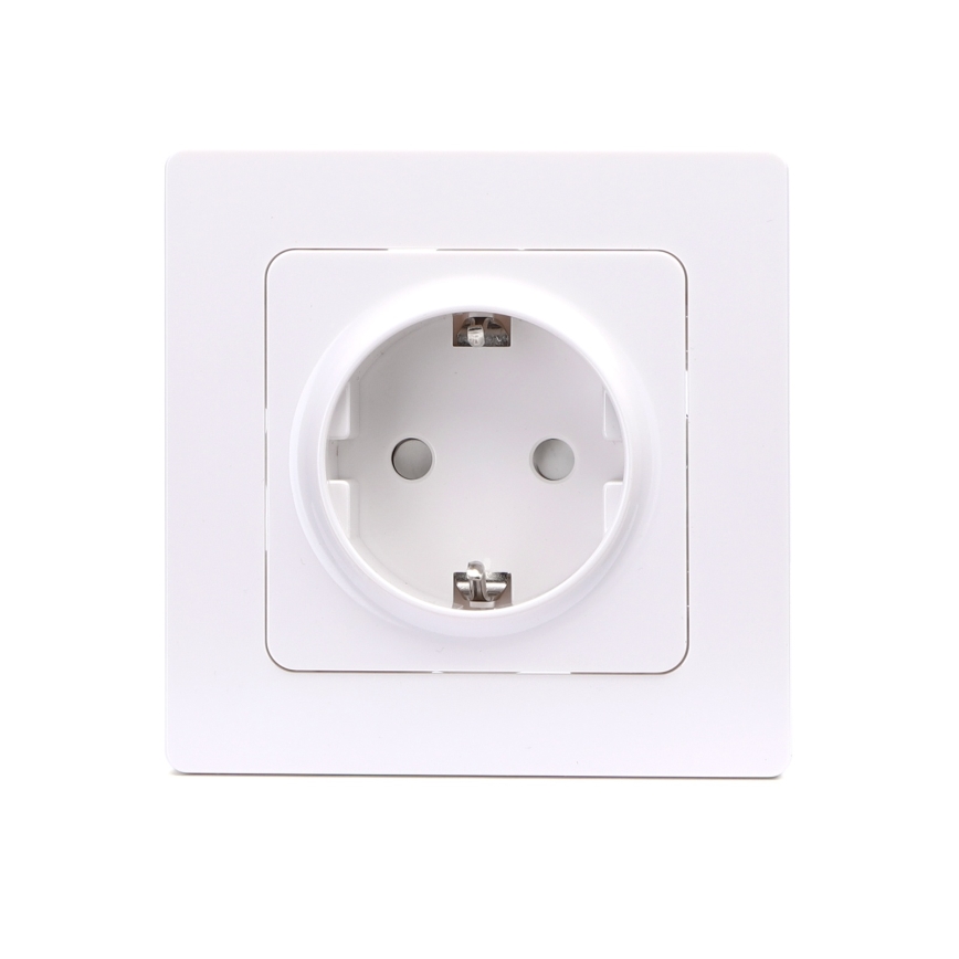 Aigostar - Wandcontactdoos met afdekraam SCHUKO 250V wit