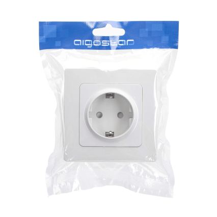 Aigostar - Wandcontactdoos met afdekraam SCHUKO 250V wit