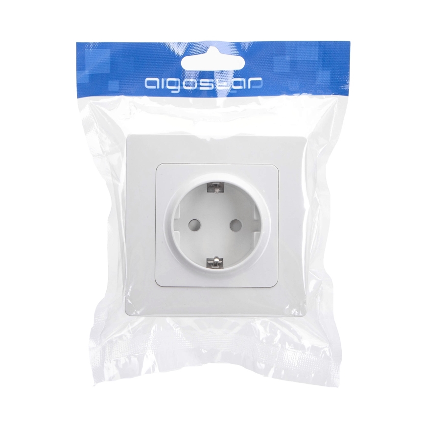 Aigostar - Wandcontactdoos met afdekraam SCHUKO 250V wit