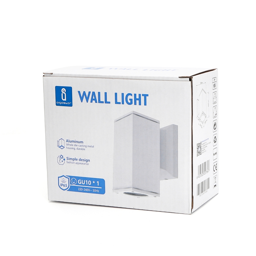 Aigostar - Wandlamp voor buiten 1xGU10/230V wit IP65 hoekig
