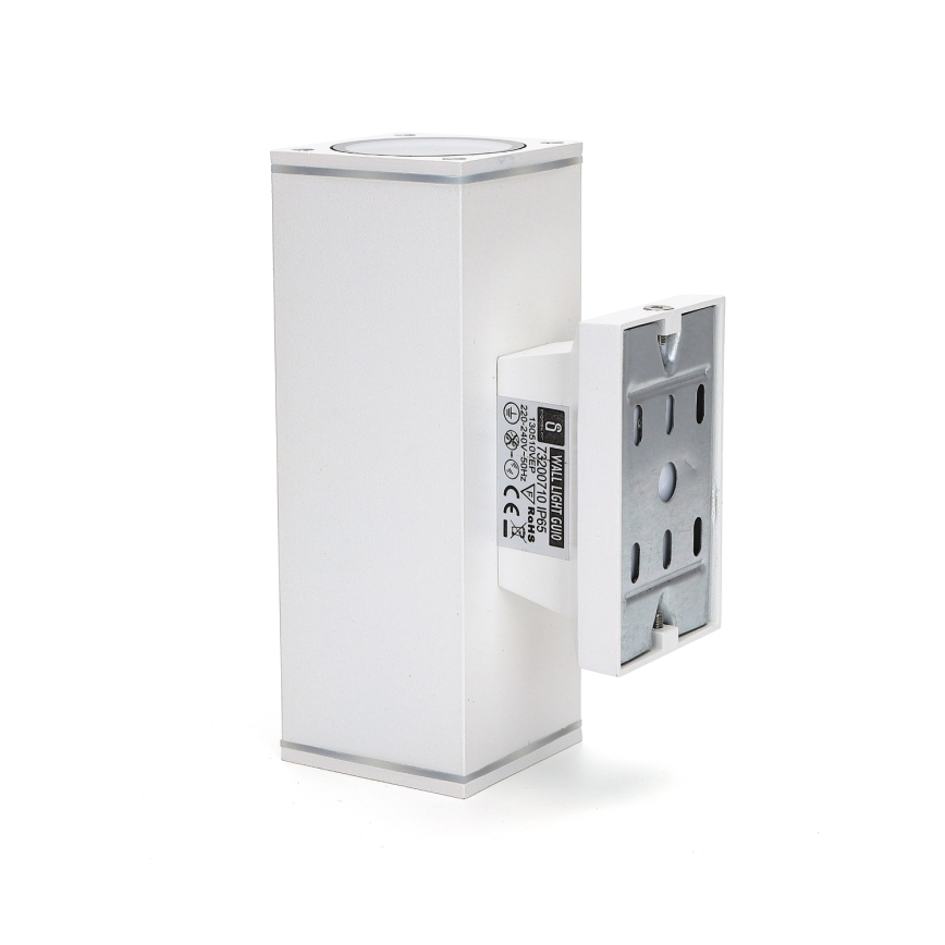 Aigostar - Wandlamp voor buiten 2xGU10/230V wit IP65 hoekig