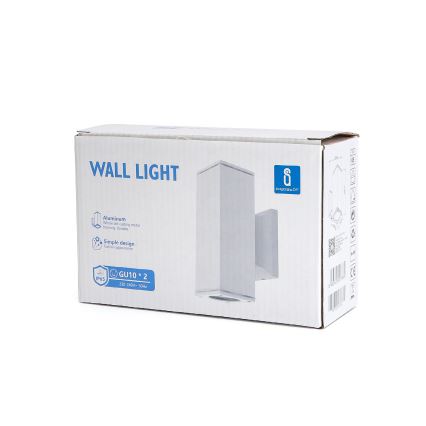 Aigostar - Wandlamp voor buiten 2xGU10/230V wit IP65 hoekig