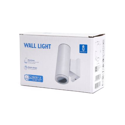 Aigostar - Wandlamp voor buiten 2xGU10/230V wit IP65 rond