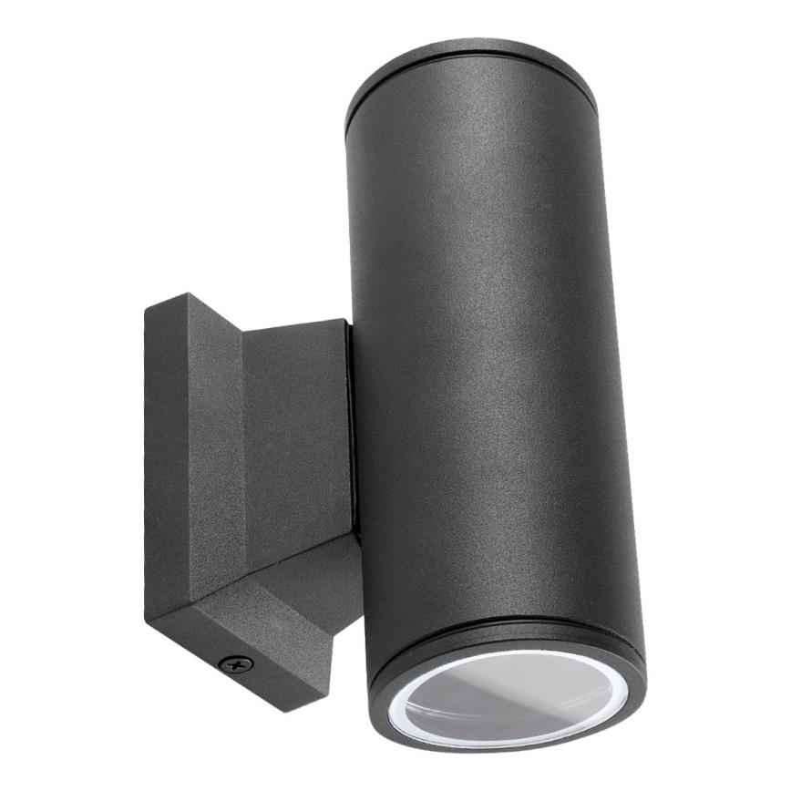 Aigostar - Wandlamp voor buiten 2xGU10/230V zwart IP65 rond