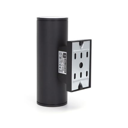 Aigostar - Wandlamp voor buiten 2xGU10/230V zwart IP65 rond