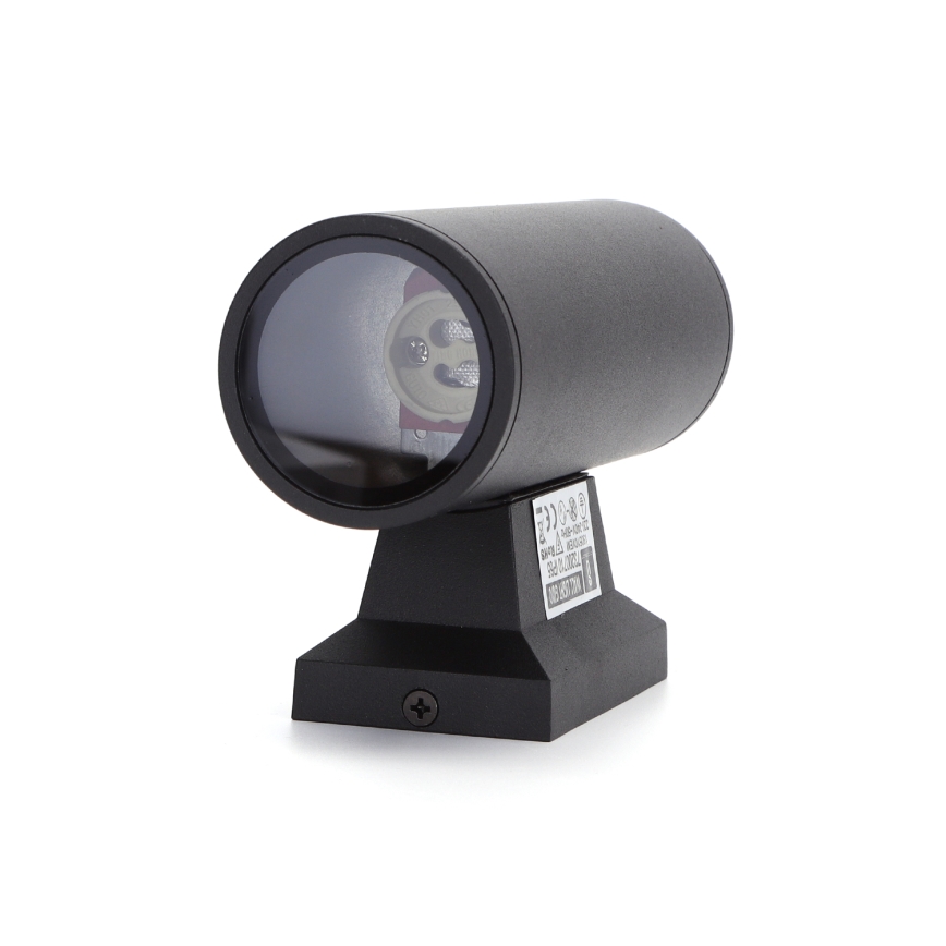 Aigostar - Wandlamp voor buiten 2xGU10/230V zwart IP65 rond