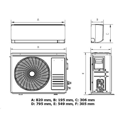 Airconditioner 12K V1 3,65 kW 12000 BTU Wi-Fi Tuya wit + afstandsbediening