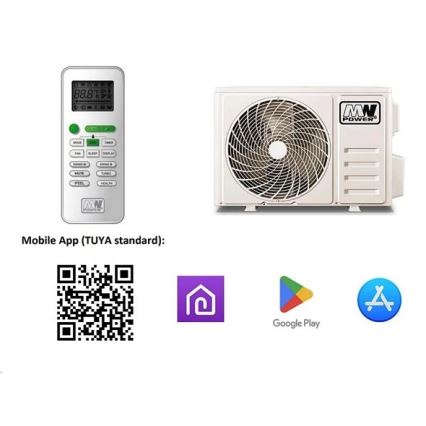 Airconditioner 18K V1 5,2 kW 18000 BTU Wi-Fi Tuya wit + afstandsbediening