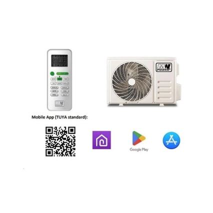 Airconditioning 12K V1 3,5 kW 12.000 BTU Wi-Fi Tuya wit + afstandsbediening