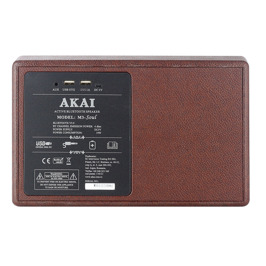 AKAI M3 SOUL COFFEE - Draadloze speaker 20W/6000 mAh
