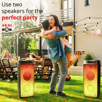 AKAI PARTY BOX 810 - Draadloze luidspreker 65W/230V 5000 mAh + afstandsbediening