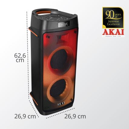 AKAI PARTY BOX 810 - Draadloze luidspreker 65W/230V 5000 mAh + afstandsbediening