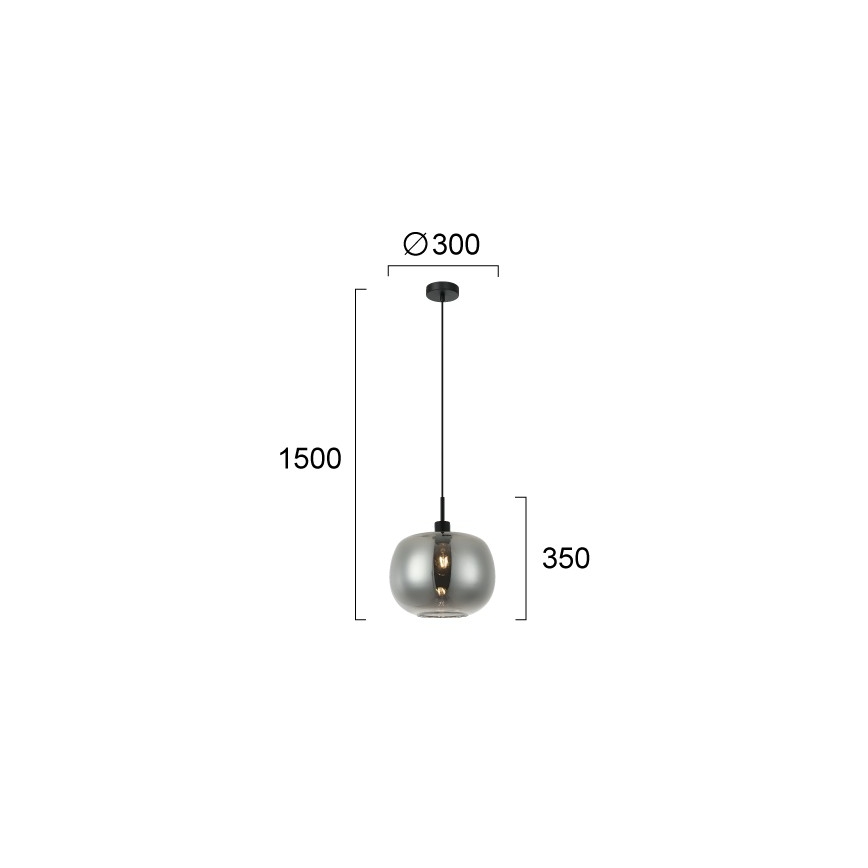 ALAN hanglamp aan snoer 1xE27/40W/230V rookzwart