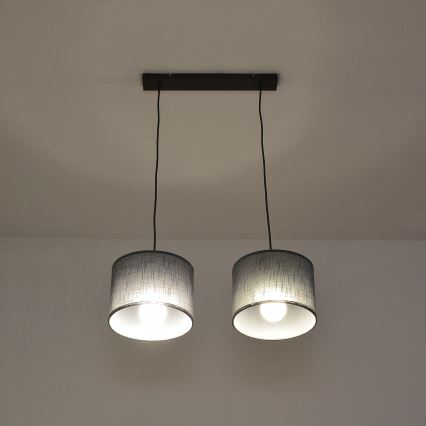 ALBA hanglamp aan kabel 2xE27/15W/230V grijs