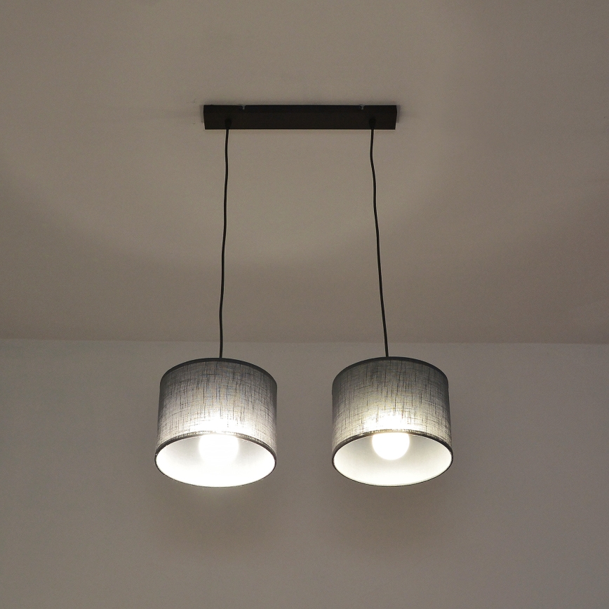 ALBA hanglamp aan kabel 2xE27/15W/230V grijs