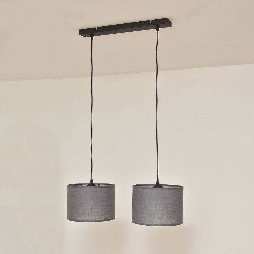 ALBA hanglamp aan kabel 2xE27/15W/230V grijs