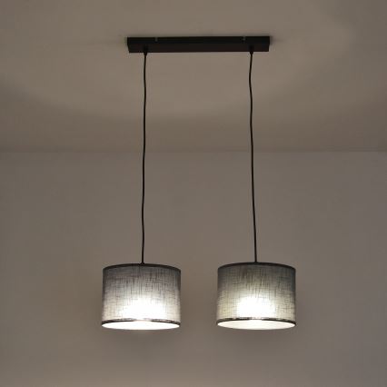 ALBA hanglamp aan kabel 2xE27/15W/230V grijs