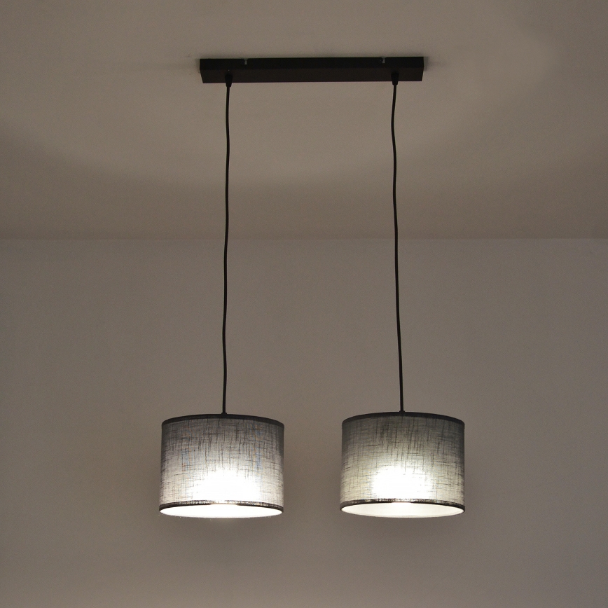 ALBA hanglamp aan kabel 2xE27/15W/230V grijs