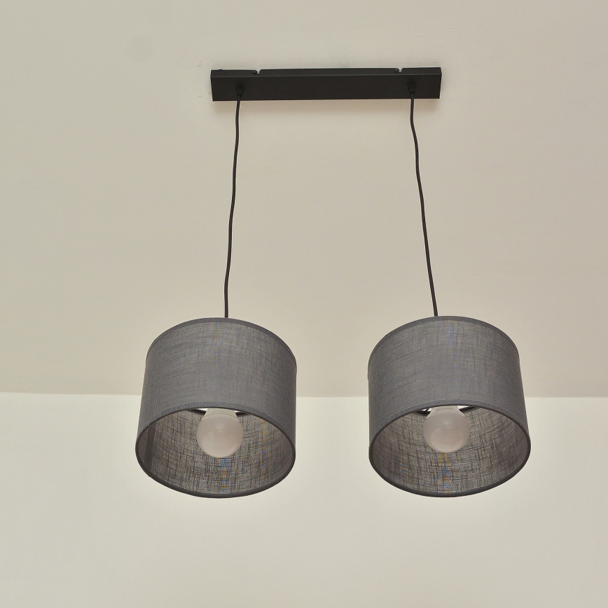 ALBA hanglamp aan kabel 2xE27/15W/230V grijs