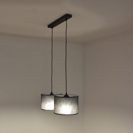 ALBA hanglamp aan kabel 2xE27/15W/230V grijs