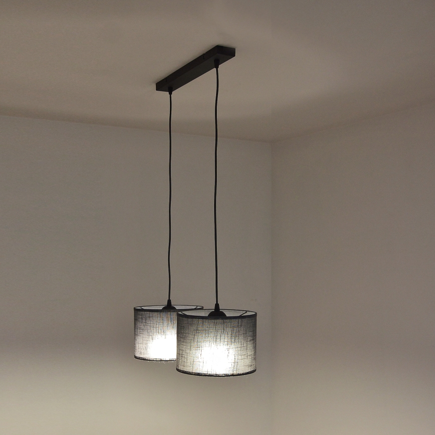 ALBA hanglamp aan kabel 2xE27/15W/230V grijs