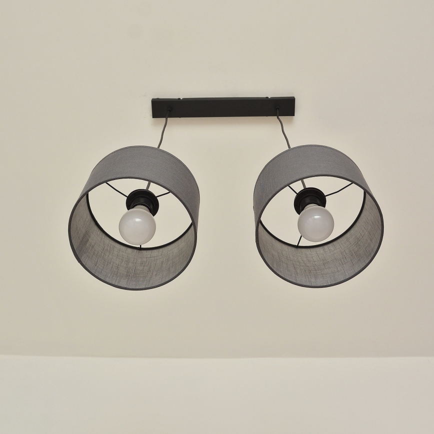 ALBA hanglamp aan kabel 2xE27/15W/230V grijs