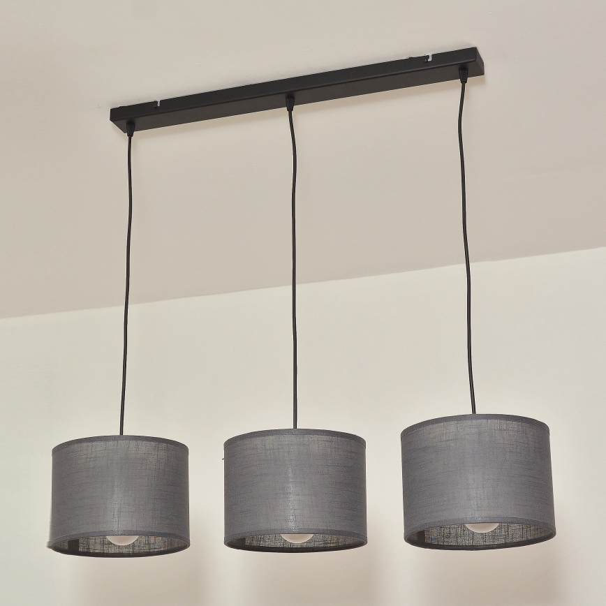 ALBA hanglamp met kabel 3xE27/15W/230V grijs