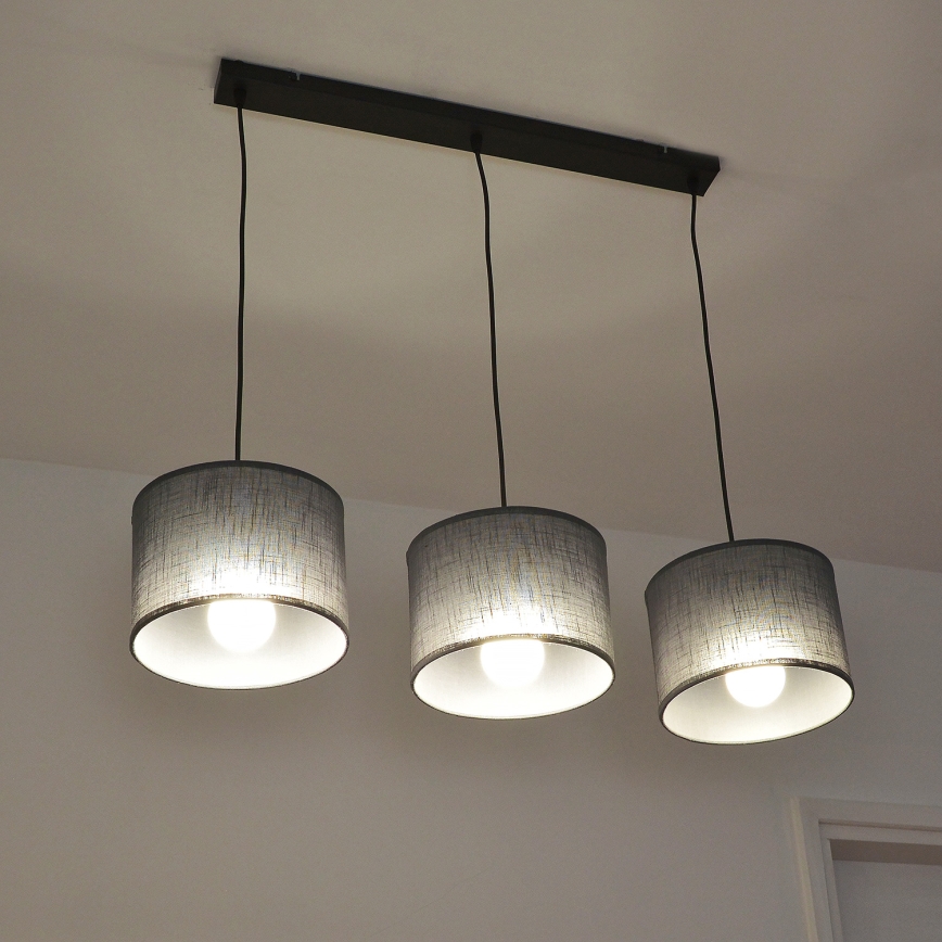ALBA hanglamp met kabel 3xE27/15W/230V grijs