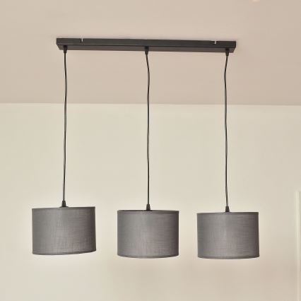 ALBA hanglamp met kabel 3xE27/15W/230V grijs
