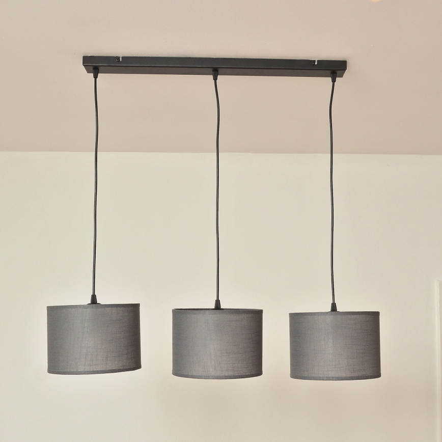 ALBA hanglamp met kabel 3xE27/15W/230V grijs