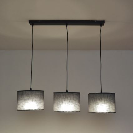 ALBA hanglamp met kabel 3xE27/15W/230V grijs