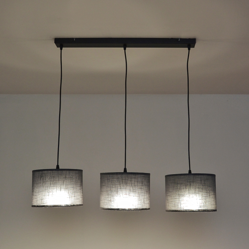 ALBA hanglamp met kabel 3xE27/15W/230V grijs